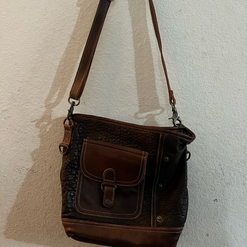 Myra Bag Dark Brown Leather Messenger Bag